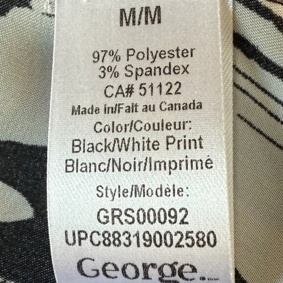 George camisole Black white cami swing top tank ruffled bodice Women's Sz M - Picture 7 of 7